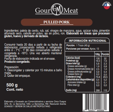 PULLED PORK  500 grs